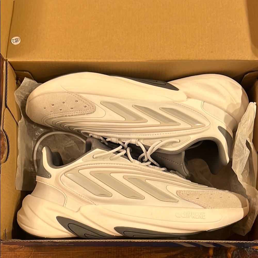 Adidas White and Gray Chunky Sneakers with Cushioned Midsole